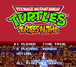 Teenage Mutant Ninja Turtles - Turtles in Time Title Screen